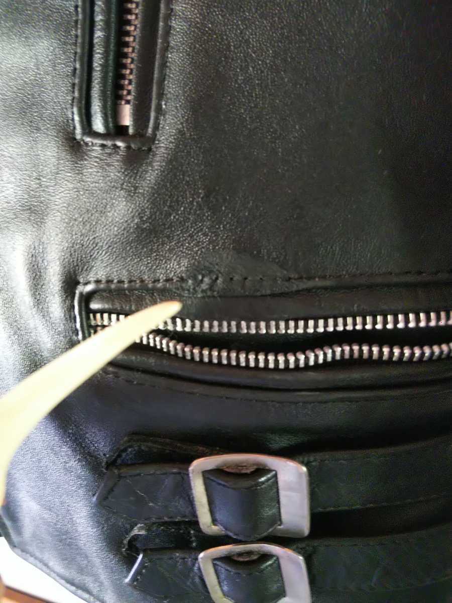 0 ダブルライダースジャケット タイトフィット LJM-1L バックサイドベルト ITEMS｜ブラックマーケット｜名古屋の革ジャン取扱専門店｜Lewis UKライダース ライトニングモデル サイドベルト型 34
