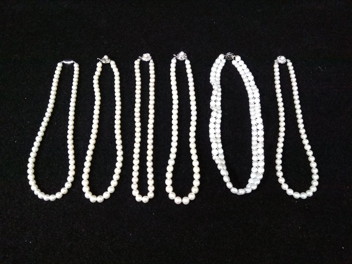 SILVER シルバー パールネックレス まとめ セット 300g 6本 アクセサリ 