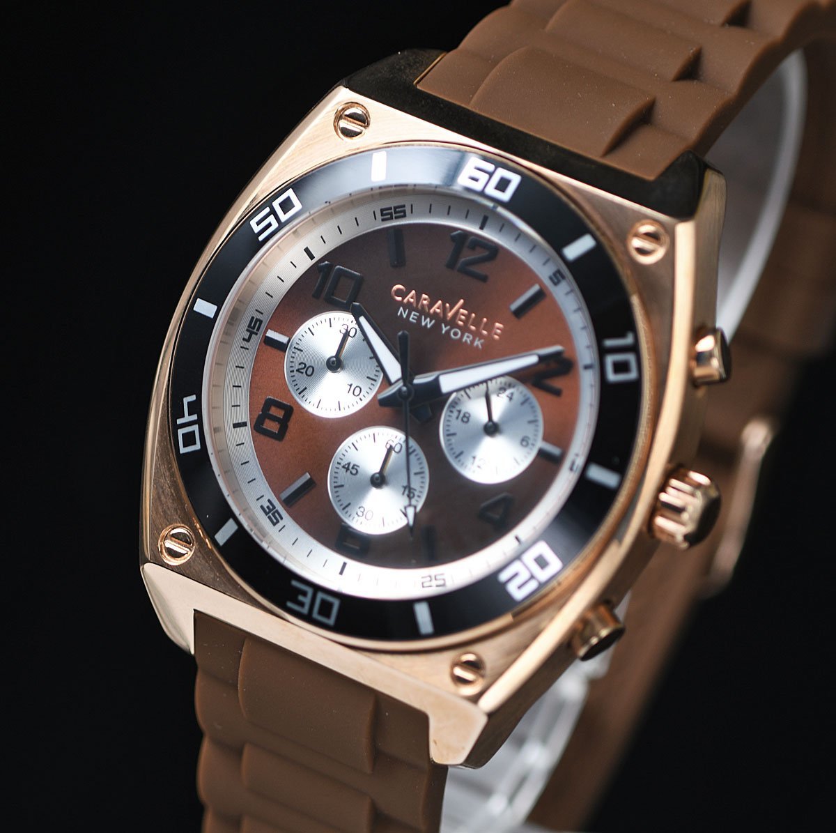 1円 BULOVA CARAVELLE NEW YORK 深みあるブラウン＆ローズゴールド 