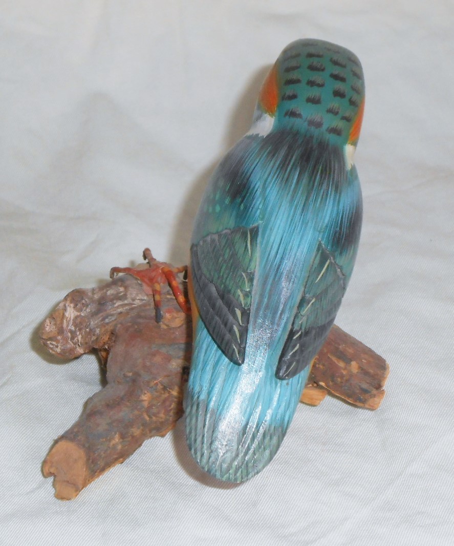カワセミ 鳥 置物 : 木製 オブジェ 彫刻 - 木彫り • 小鳥 置物の通販