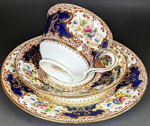 デミタス 金彩 花柄 コバルト ROYAL WORCESTER ロイヤルウースター