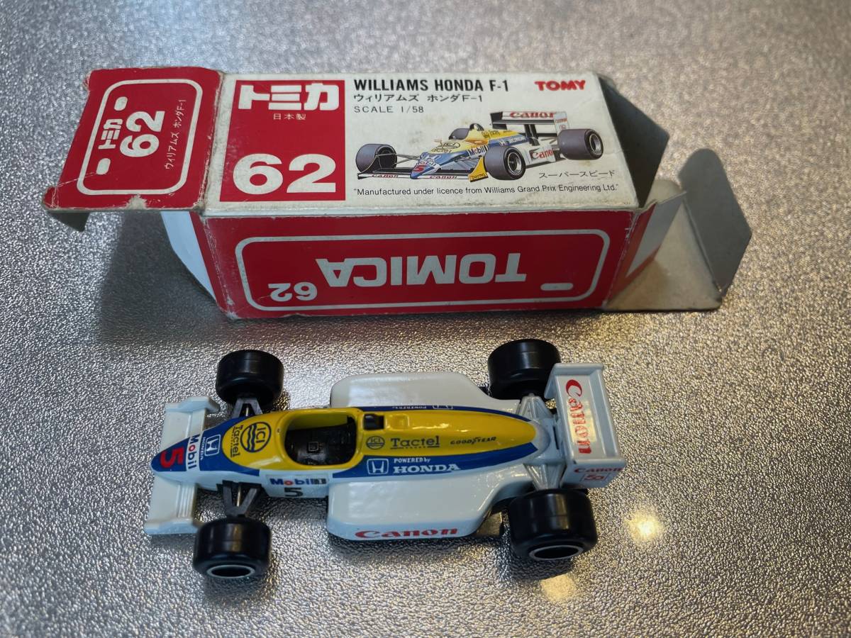 ウィリアムズ トミカ 日本製 ホンダ 赤箱 F-1 No.62 ミニカー TOMICA
