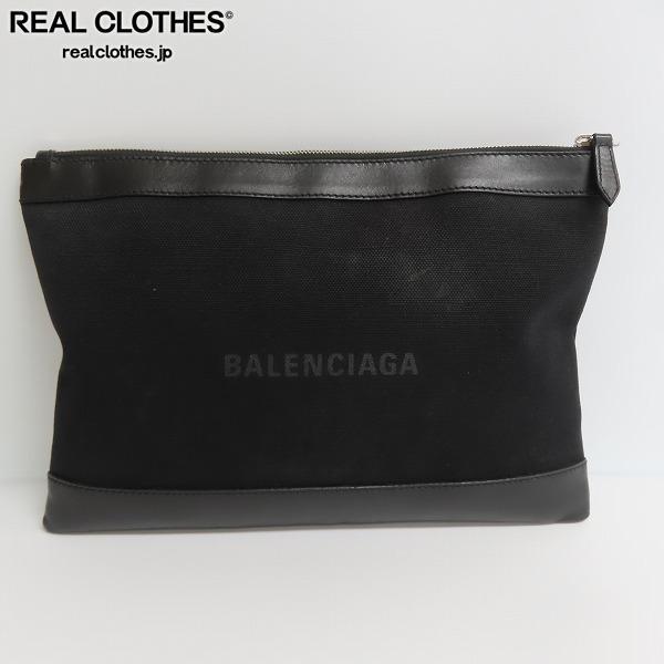 お得，格安 BALENCIAGA/バレンシアガ ネイビークリップ レザー&times;キャンバス クラッチバッグ 373834 /000(かばん、バッグ)｜売買されたオークション情報、yahooの商品情報をアーカイブ公開 - オークファン かばん、バッグ