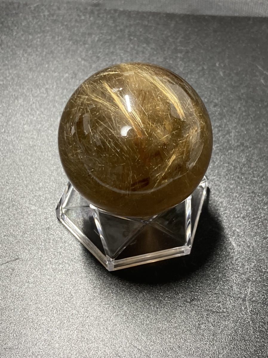 ルチル クオーツ 丸玉 約48mm 160g 0816(原石)｜売買された