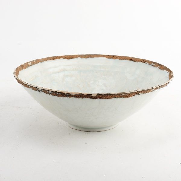 豊富な 【氷】中国古玩 中国美術 唐物 宋時代 北宋 白磁 青白磁 茶碗 （