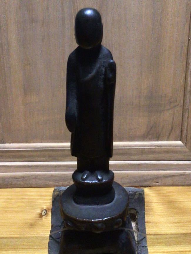 ブロンズ像 薙刀 床飾 BK091 時代金工 明治期 加藤清正 高58㎝ 置物