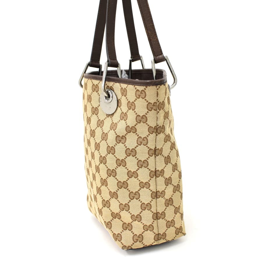 1円 ◇極美品 GUCCI グッチ ハンドバッグ トート 120840 GGキャンバス