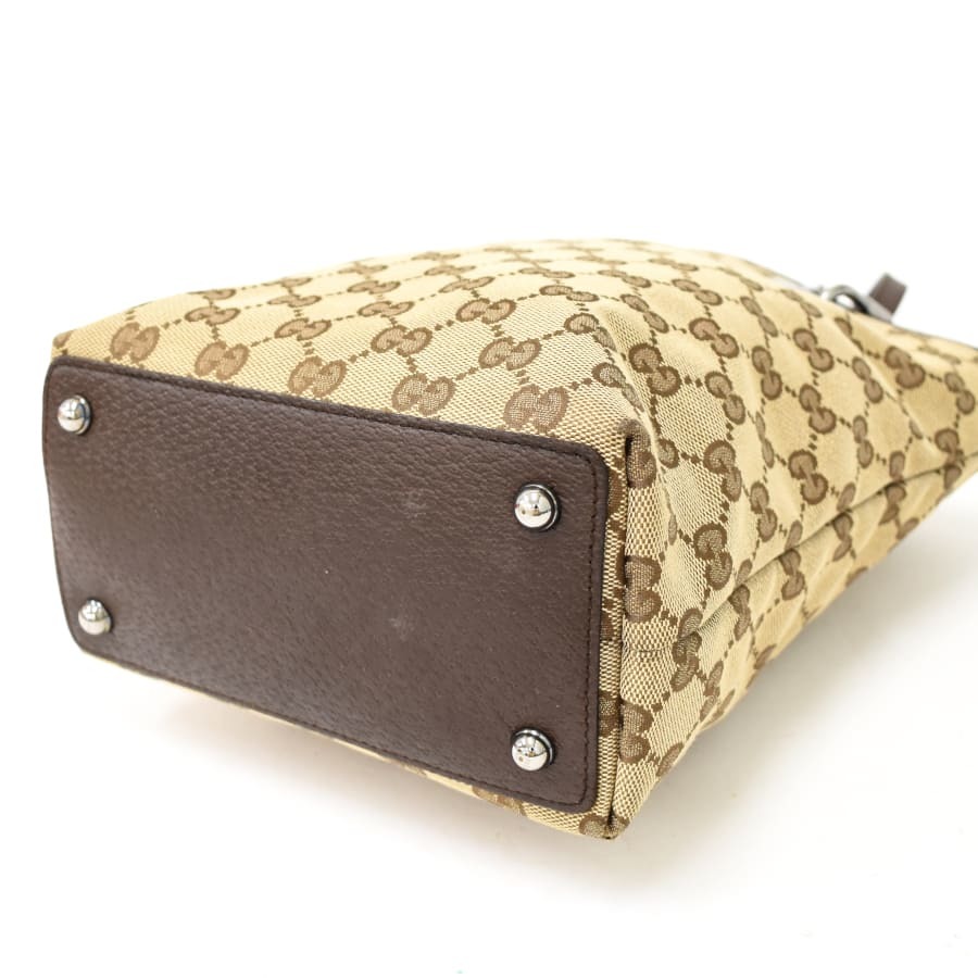 1円 ◇極美品 GUCCI グッチ ハンドバッグ トート 120840 GGキャンバス 