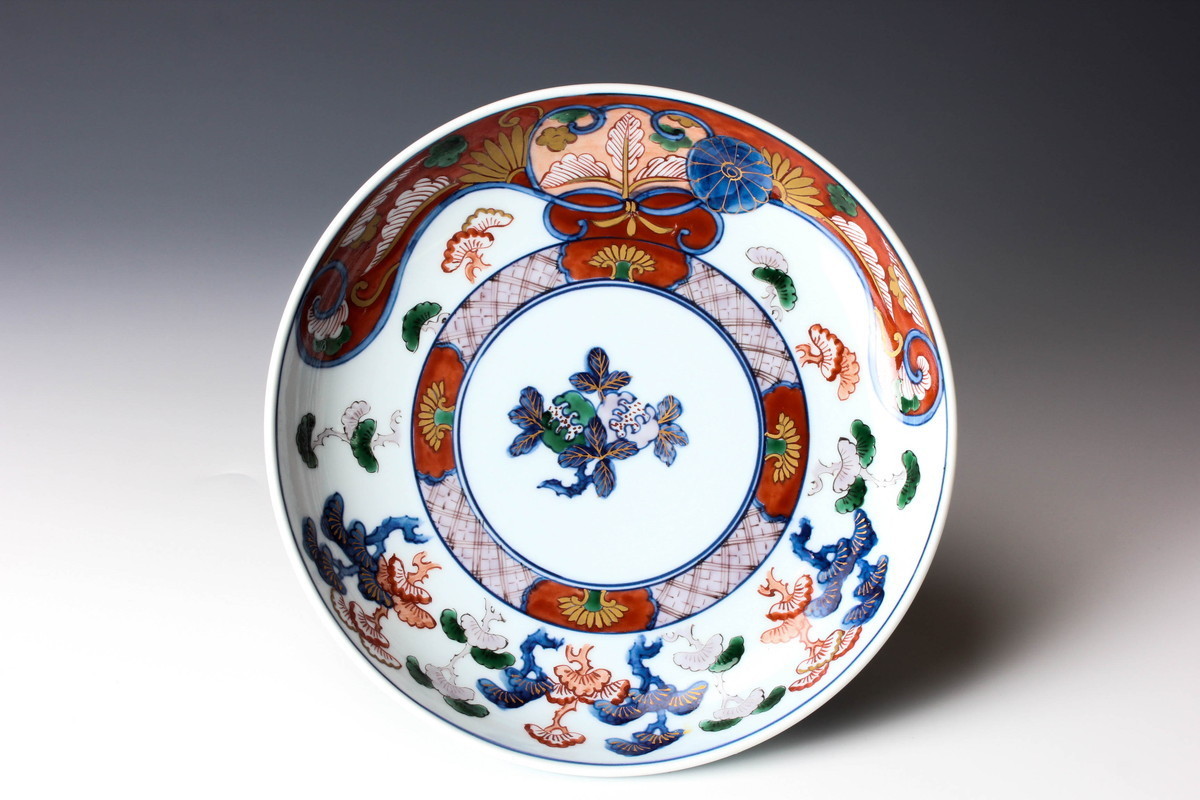 佳香】館林源右衛門 古伊万里風松絵皿 五客 共箱 本物保証(染錦)｜売買