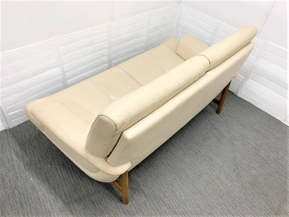 0817H【展示品】karimoku/カリモク ZU25モデル 2.5人掛け本革ソファ