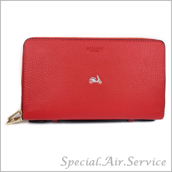コーチ レッド COACH 長財布 ダブルジップ 中古・古着通販COACH 
