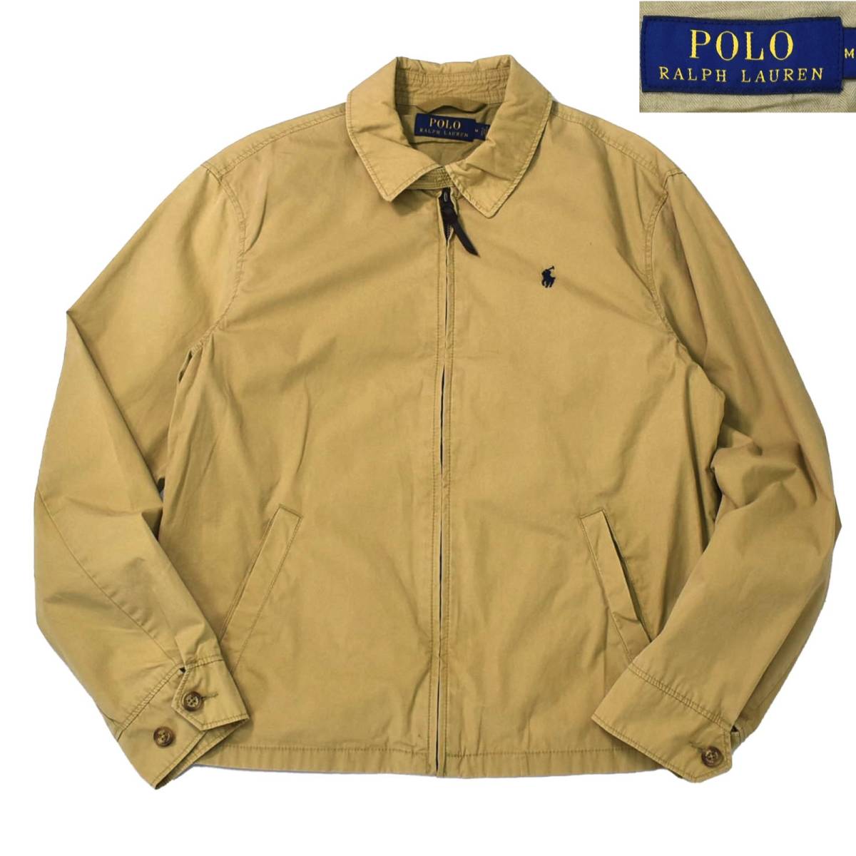 最安値，爆買い M 00s Polo Ralph Lauren コットン ドリズラー ジャケット ベージュ ポロ ラルフローレン スウィングトップ ビンテージ vintage 90s(ジャンパー、ブルゾン)｜売買されたオークション情報、yahooの商品 男性用