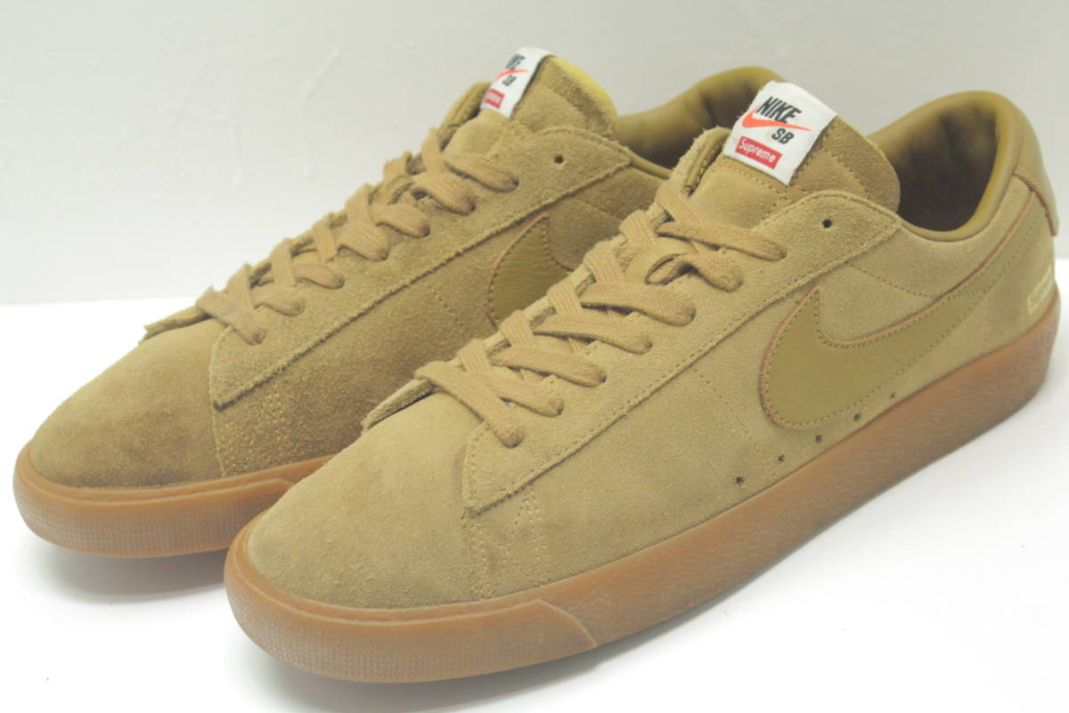 ナイキ x シュプリーム ブレザー コラボ スニーカー◆29.5cm◆2016年製◆NIKE SB◆Supreme◆スウェード◆中古品◆USA購入