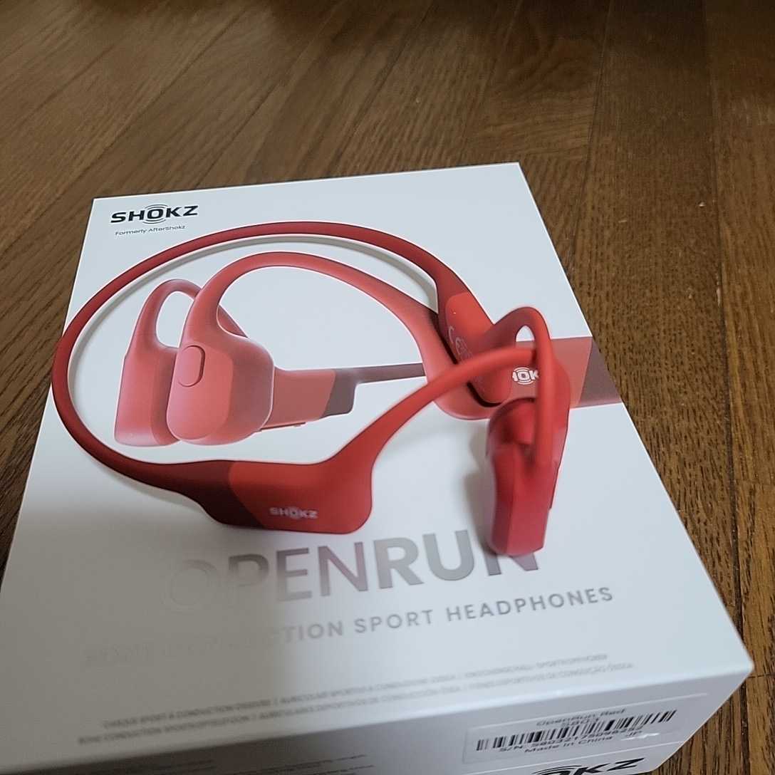 SHOKZ OPENRUN RED 骨伝導ワイヤレスイヤフォン 使用僅か美品 OpenRun