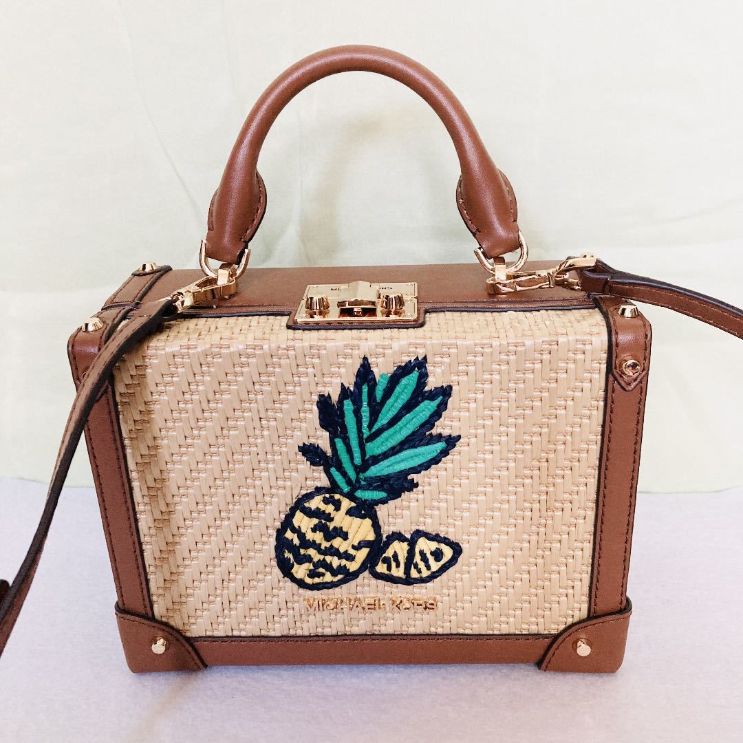 定番 MICHAELKORS マイケルコース ストロー&times;レザー ハンドバッグ ショルダーバッグ 2way パイナップル刺繍 本革 可愛い リゾート(その他)｜売買されたオークション情報、yahooの商品情報をアーカ 女性用