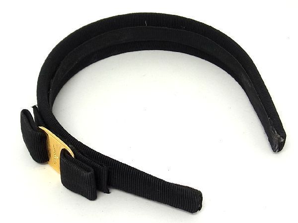 【人気SALE，定番人気】 1円 Salvatore Ferragamo フェラガモ ヴァラリボン キャンバス カチューシャ ヘアバンド 髪飾り レディース ブラック系 AB9625チM(その他)｜売買されたオークション情報、yahooの商品情報をアーカイ 服飾小物