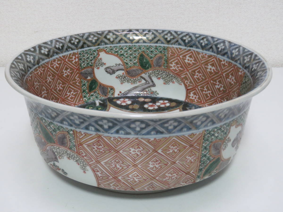 □ 江戸時代 古伊万里 赤絵大鉢25cm 古伊万里 大鉢の中古品・