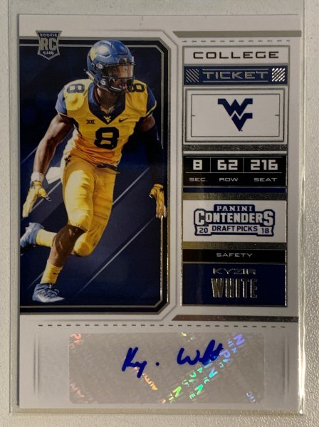 Kyzir White 直筆サインカード NFL 2018 Panini Contenders Draft Picks Autograph Chargers Eagles West Virginia_1