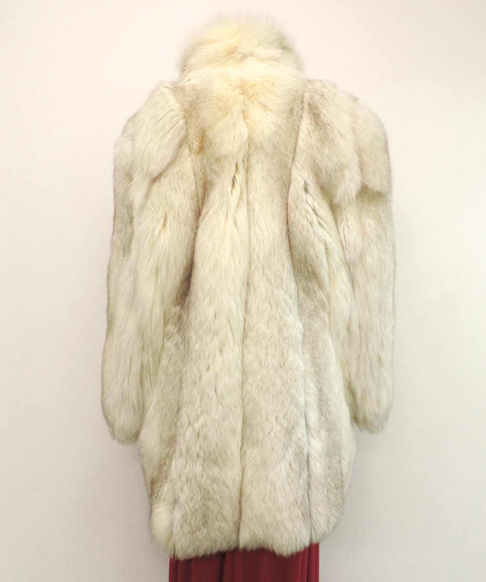 TAKAGIFUR 毛皮コート 狐 きつね ブルーフォックス 本物毛皮 リアル  