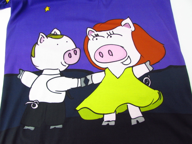 DOLCE&GABBANA ドルチェ&ガッバーナ 半袖Tシャツ 豚 ブタ パープル 