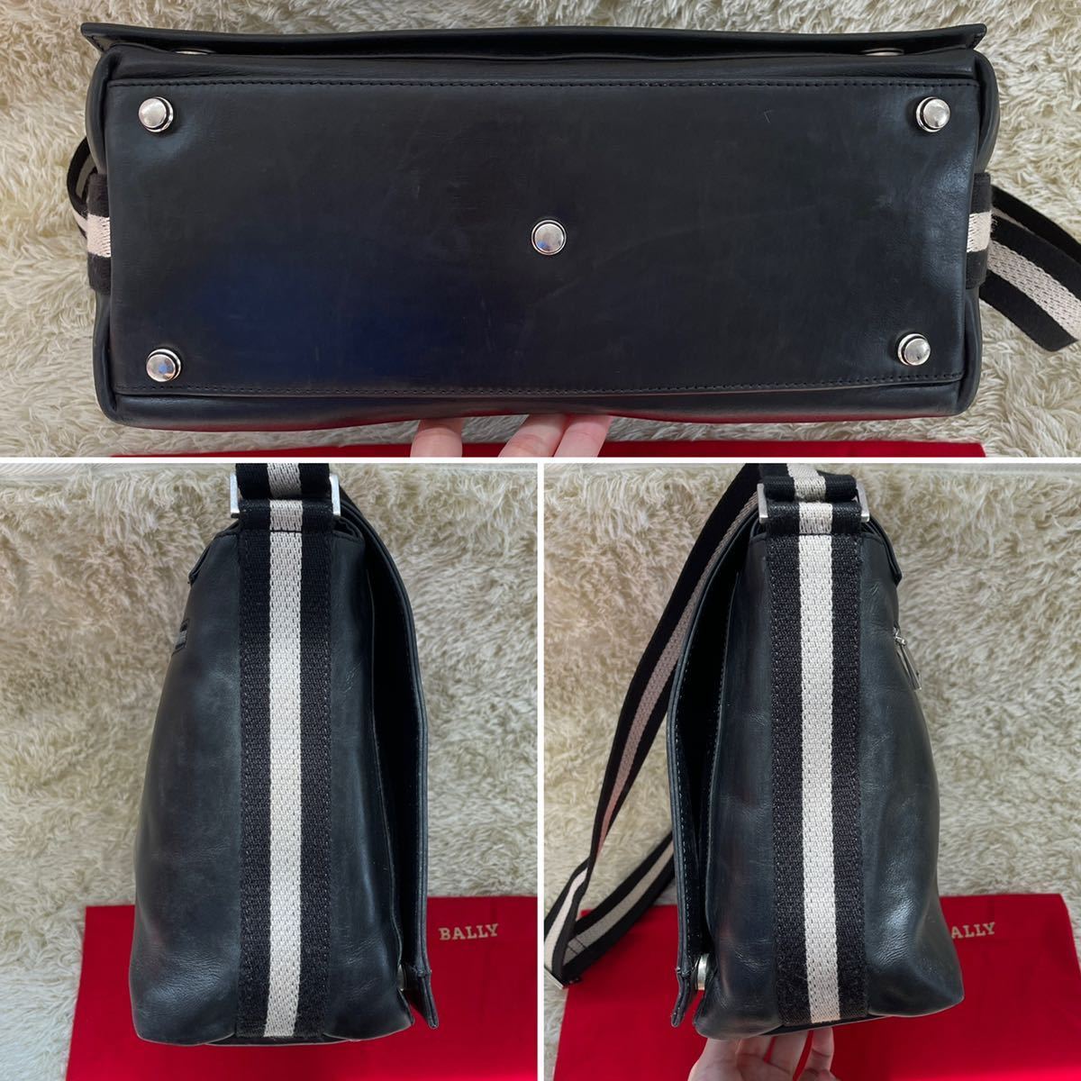 美品 BALLY バリー レザーショルダーバッグ メッセンジャーバッグ 