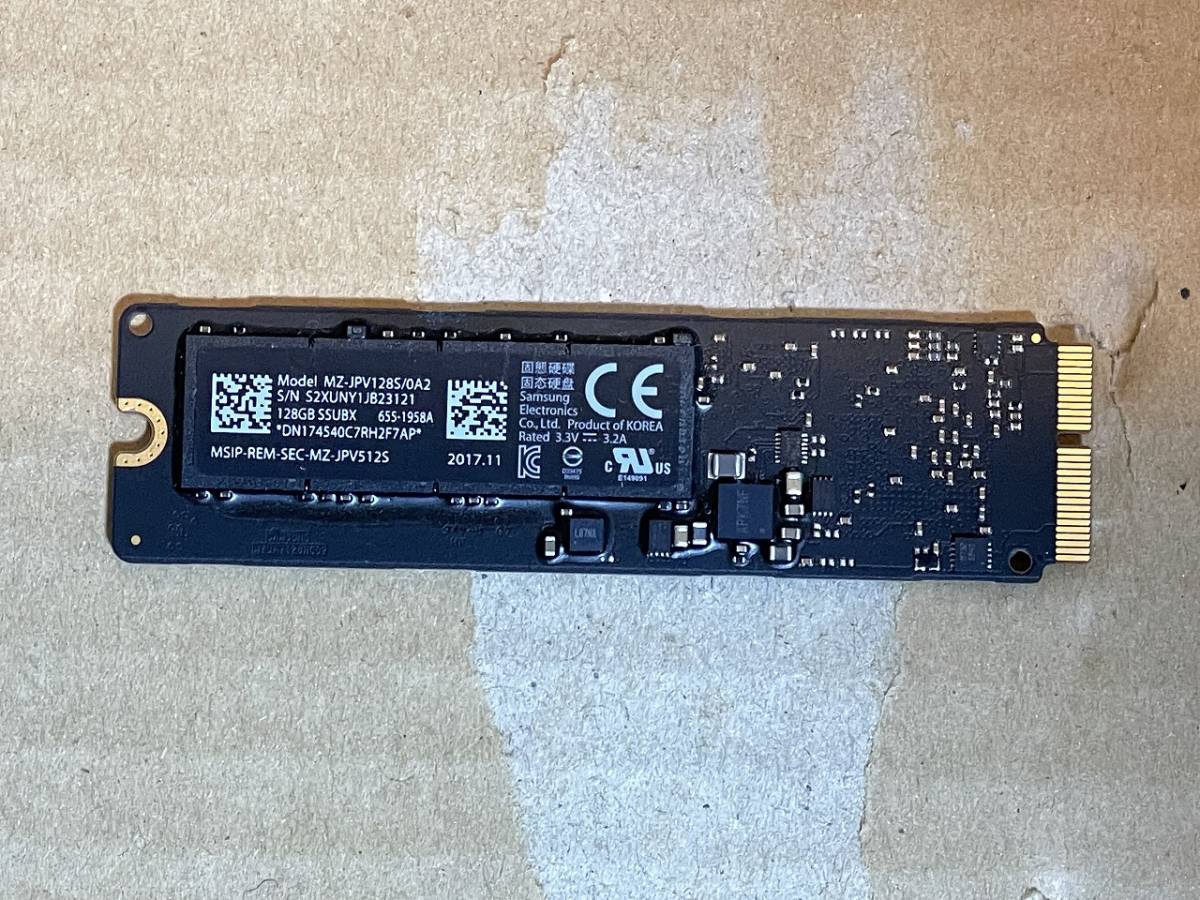 美品 超高速 Apple純正 PCIe SSD 128GB MZ-JPV128S/0A4 MacBook Air