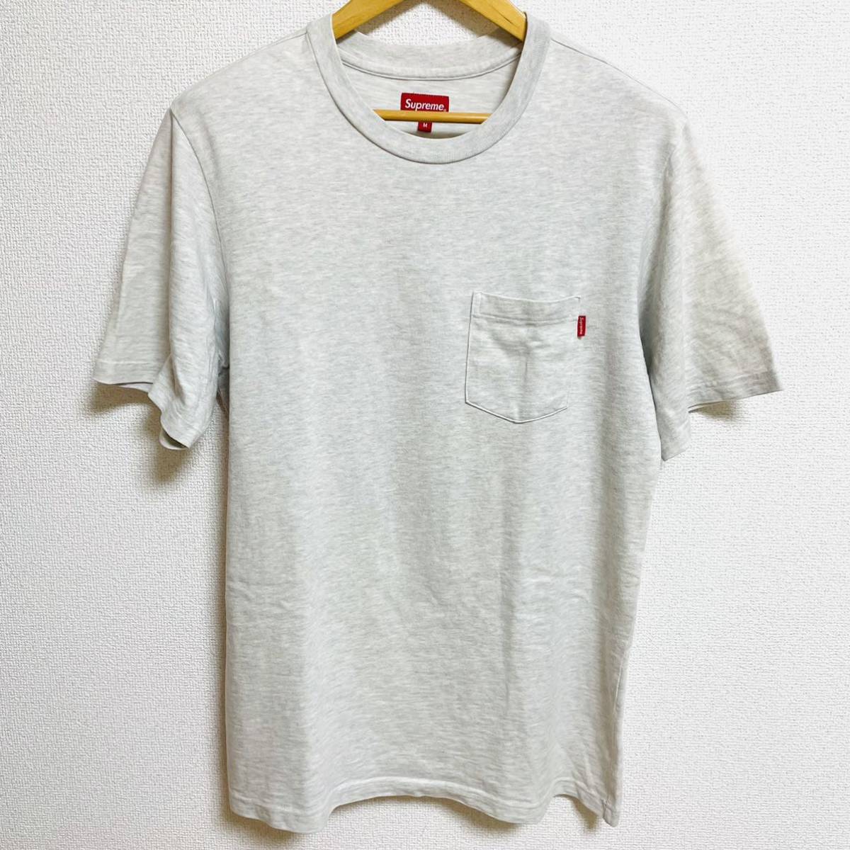 Supreme S/S Pocket Tee Ash Grey M 19ss 2019年 アッシュグレー