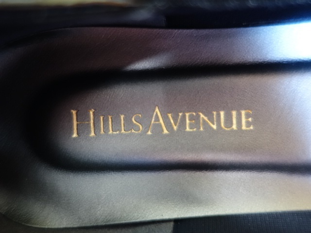 ◎Hills Avenue ヒルズアベニュー★パンプス★24.5ｃｍ★黒エナメル★7801 パンプス 本革 黒パンプス 星柄 ヒルズアヴェニュー レザー軽量