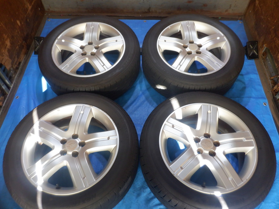 激安即決！タイヤ＋ホイール！スバル純正(ENKEI製) 17-7J 5H PCD100 ET48+215&frasl;55R15 中古4本  フォレスター&frasl;レガシィアウトバック HM000497