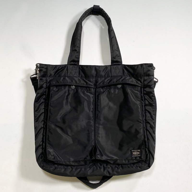 PORTER TANKER 2WAY TOTE BAG BLACK ポーター タンカー トートバッグ