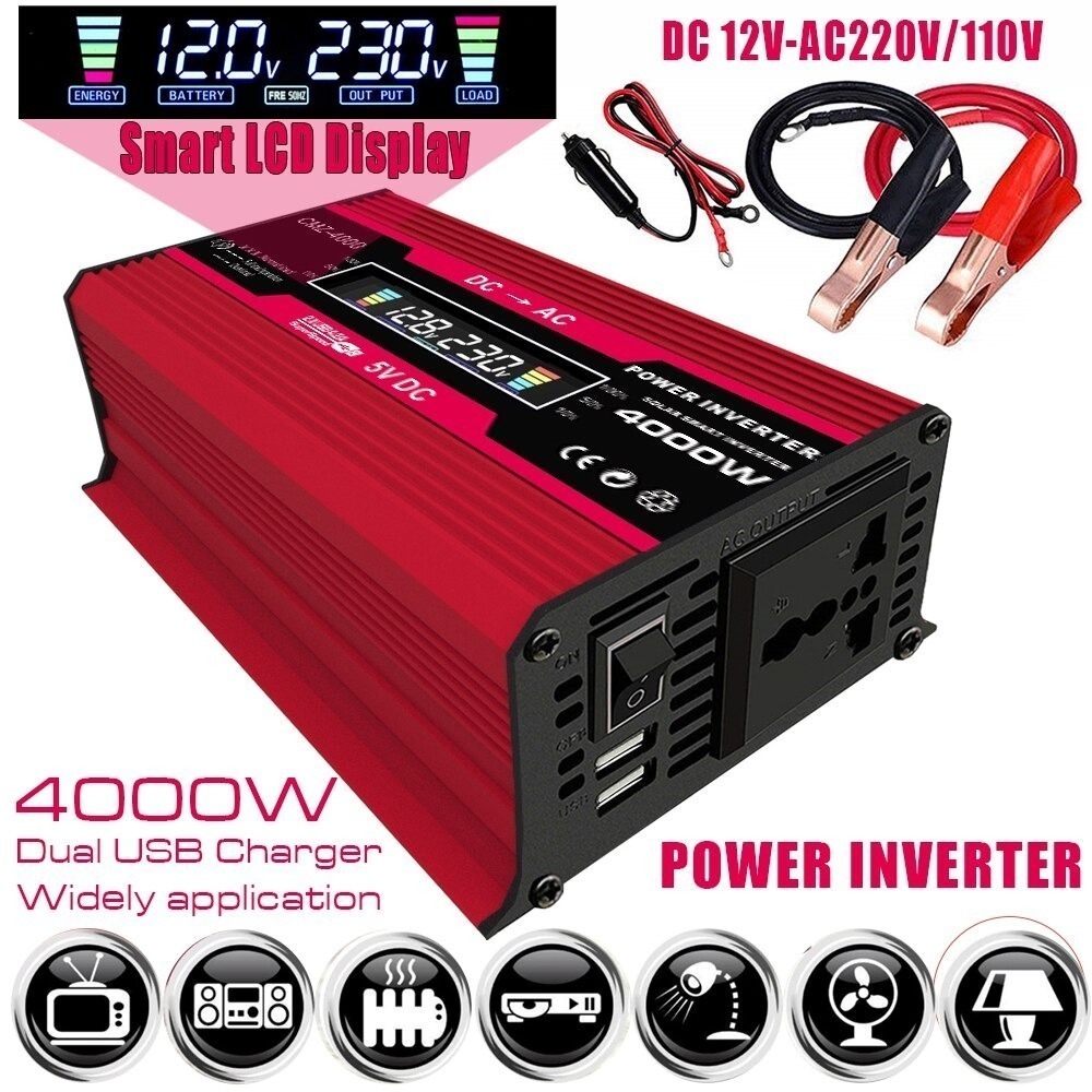 人気SALE，豊富な 超 商品 4000W パワーインバーター LCDディスプレイ DC12V AC110V2 USBカートランスコンバーターインバーター LAd019(12V用)｜売買されたオークション情報、yahooの商品情報をアーカイブ公開 - オーク 12V用