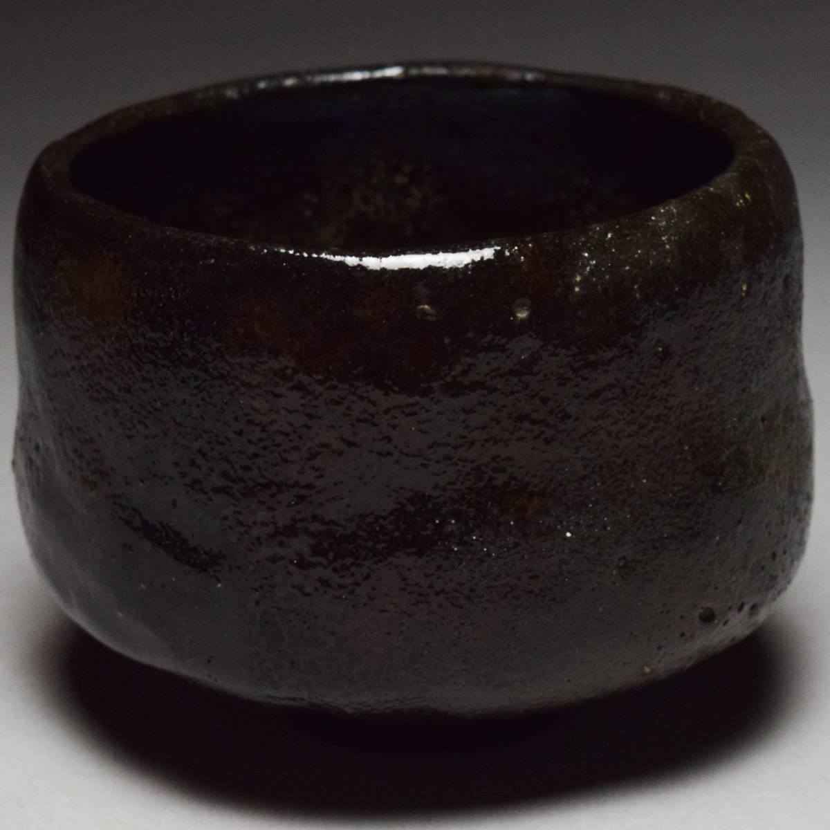 八八八】楽浪窯 岡正一郎 黒楽 茶碗 ◇共箱 栞 茶道具 抹茶碗 【b-228