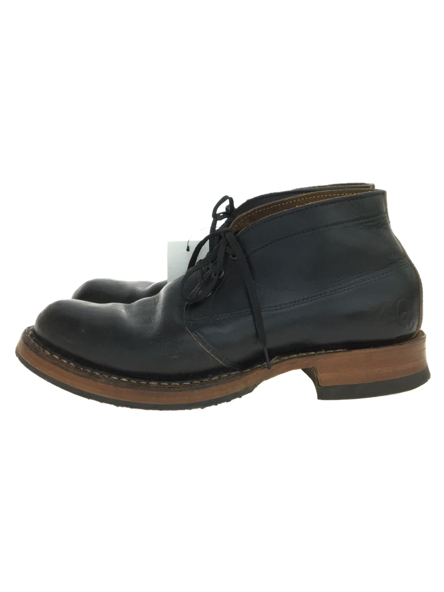 WHITE’S BOOTS◆×Max Schaaf/4Q CHUKKA/チャッカブーツ/US9/ブラック/クロムエクセルレザー/茶芯/