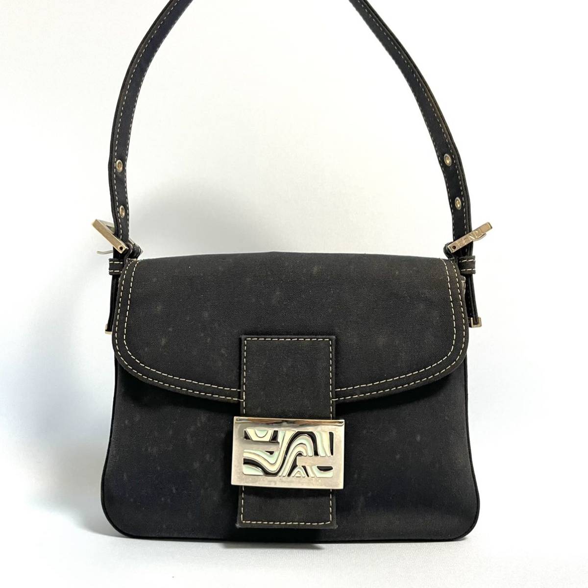 1円スタート フェンディ FENDI マンマ ショルダーバッグ デニム 【公式 