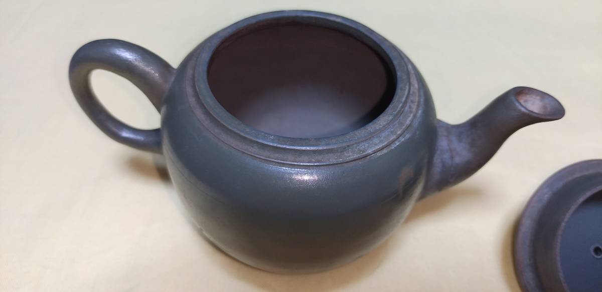 煎茶道具 急須 蘭 染付 井上春峰作 後手急須 共箱 : du 青