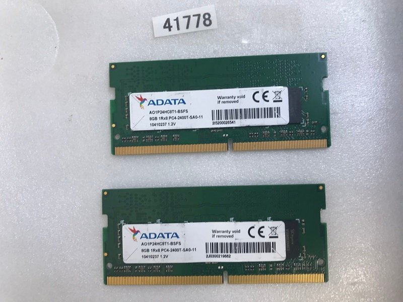 ADATA DDR4 32GB(16*2枚 )PC4-2400T デスクトップ用メモリ 動作確認