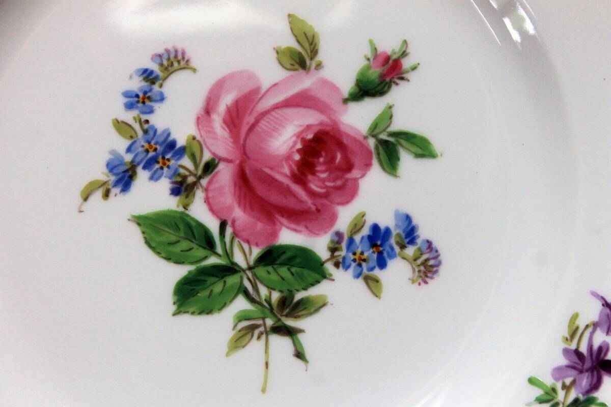 MEISSEN マイセン フラワー プレート ５枚 セット　ばら　ドイツ　磁器_3