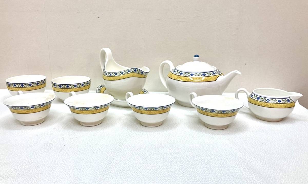 1円～EDGWOOD ウェッジウッド カップ&ソーサー ティーポッド プレート グレイビーボート MISTRAL ミストラル42点まとめ (新規IDにて出品中)