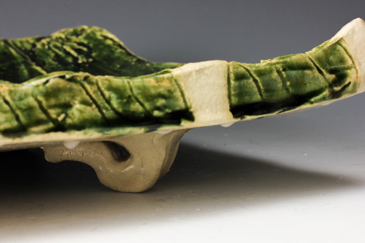 佳香】飛井隆司 織部大皿『匂ひ吹雪』幅40cm 共箱 栞 本物保証(織部  