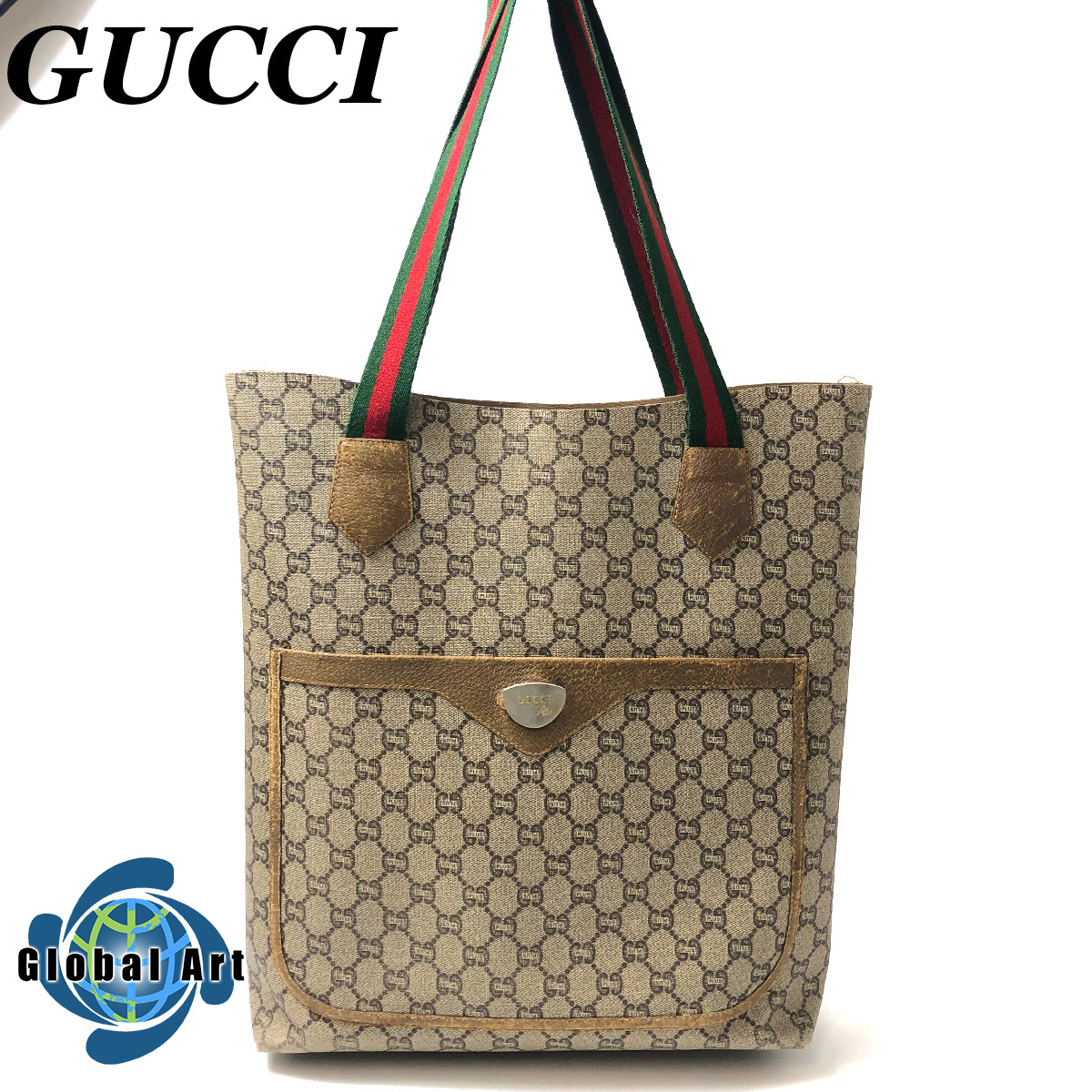 GUCCI オールドグッチ　ヴィンテージ　PVC　トートバッグ　シェリーライン GUCCI プラストートバッグ GG シェリーライン PVC ヴィンテージ Women