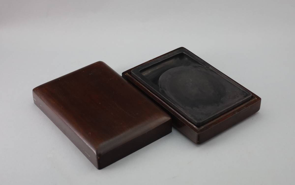 端渓硯 硯 中国 書道用品 唐硯[新端渓 自然型]4吋 木箱