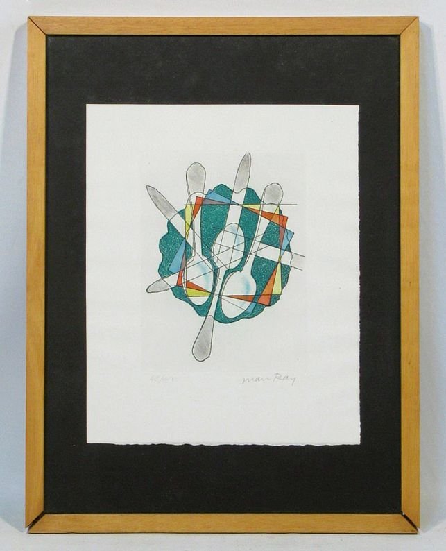 マン・レイ（Man Ray）　「匙」　額装３号大　１５０部限定　直筆サイン　貴重作品です