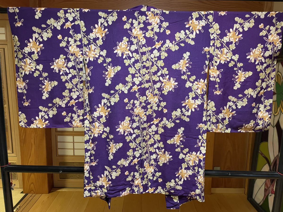 専用商品 羽織 縮緬 紫 大正ロマン アンティーク羽織り 絹.正絹.モダン