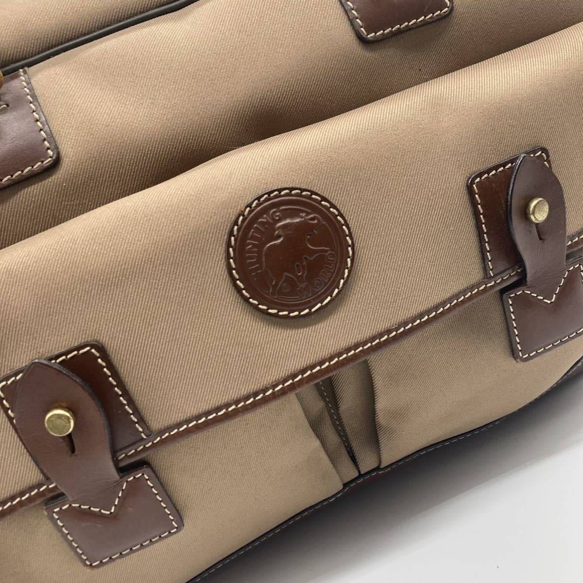 美品 Hunting Would ハンティングワールド 2way ボストンバッグ 