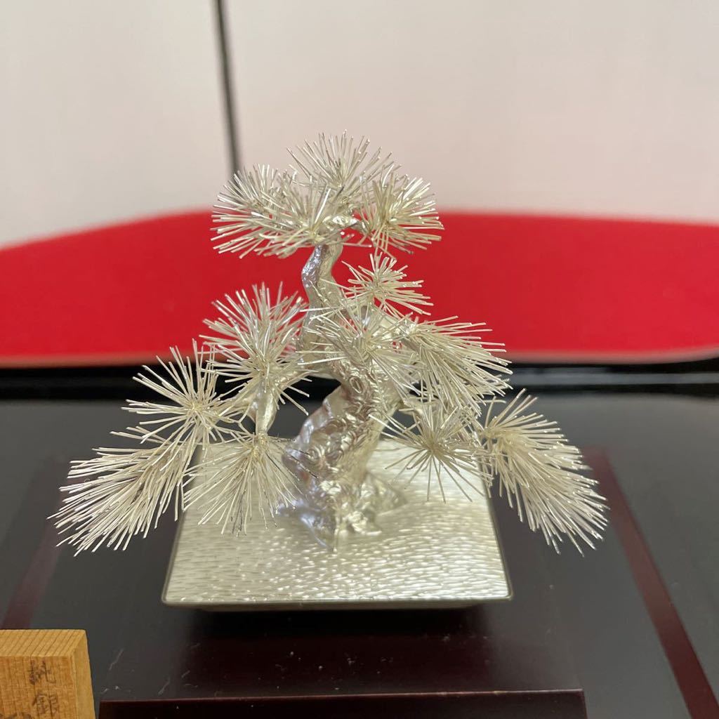 松 | 松」置物 盆栽 の落札相場・落札価格 (銀製) 公式通販 「盆栽
