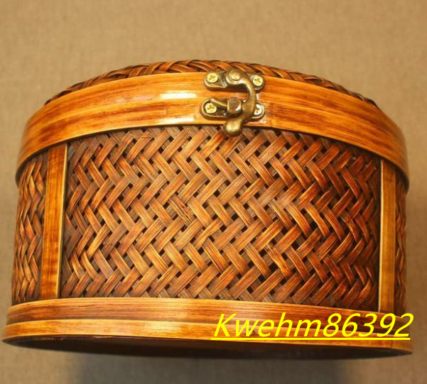 公式 正規品 民芸職人手作り 古風 自然竹の編み上げ 茶籠 茶道具収納
