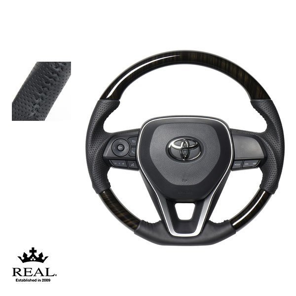  REAL レアル ステアリング 55ブラックウッド ブラックステッチ RAV4 AXAH52 AXAH54 MXAA52 MXAA54 2019年4月 PHV不可(ステアリング、ハンドル本体)｜売買されたオークション情報、yahooの商品情報をアーカ トヨタ用