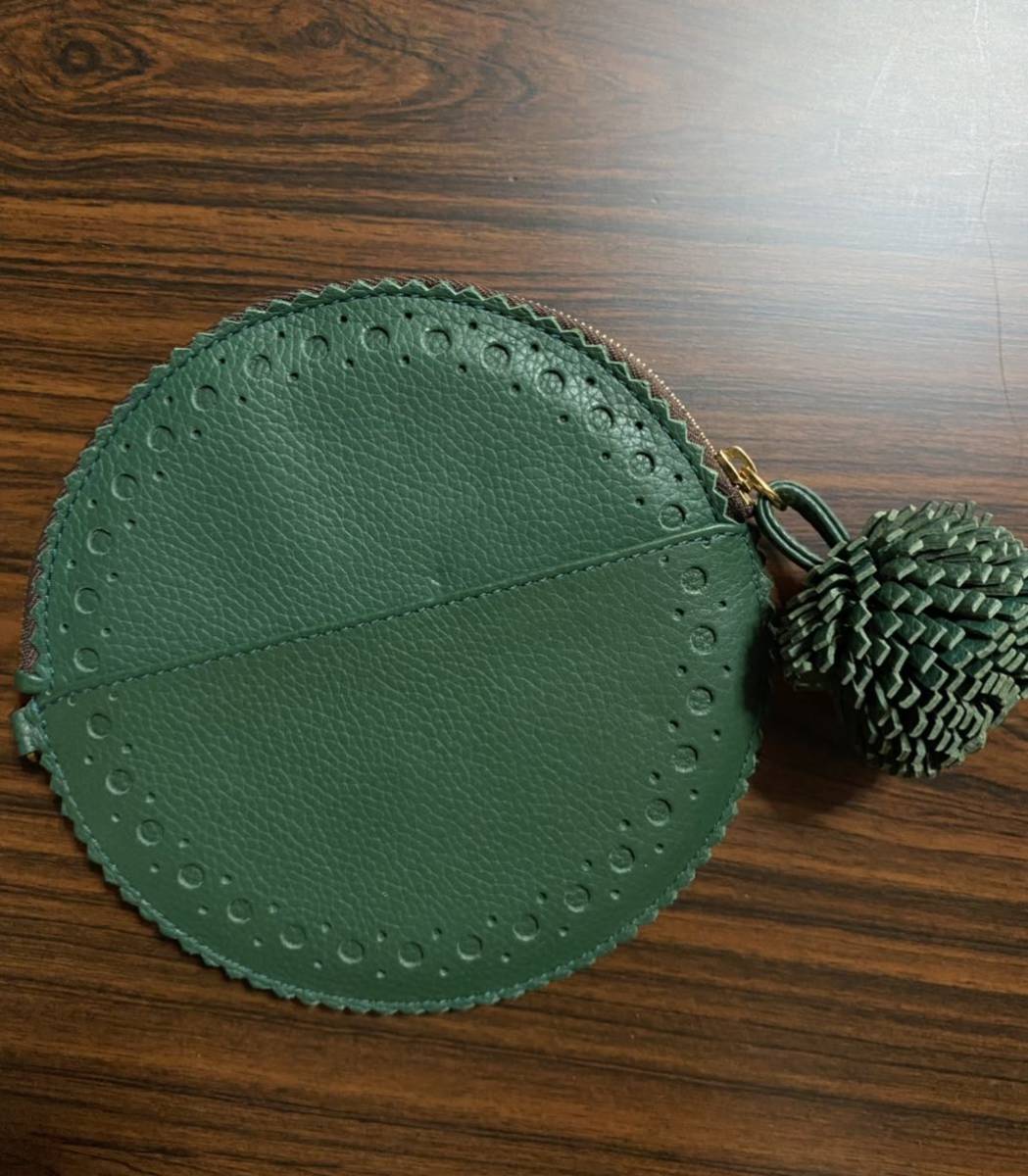 新品☆J&M DAVIDSON 財布 サークルポンポンパース グリーン(女性用 