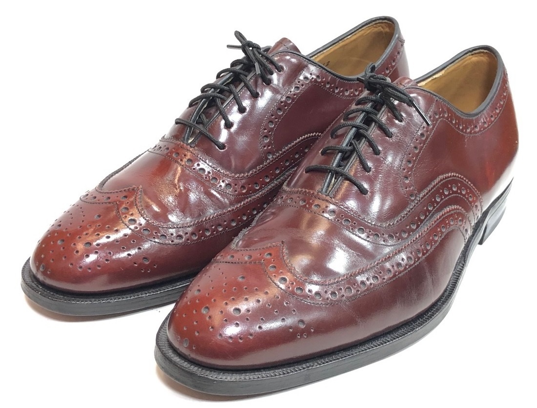 美品★ Johnston & Murphy ■ジョンストン&マーフィー ■ウイングチップビジネスシューズ ■米国製 / サイズ 8 D /#810 Johnston Murphy & メンズ シューズ 高級