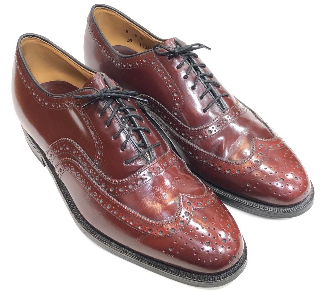 美品★ Johnston & Murphy ■ジョンストン&マーフィー ■ウイングチップビジネスシューズ ■米国製 / サイズ 8 D /#810 Johnston Murphy & メンズ シューズ 高級
